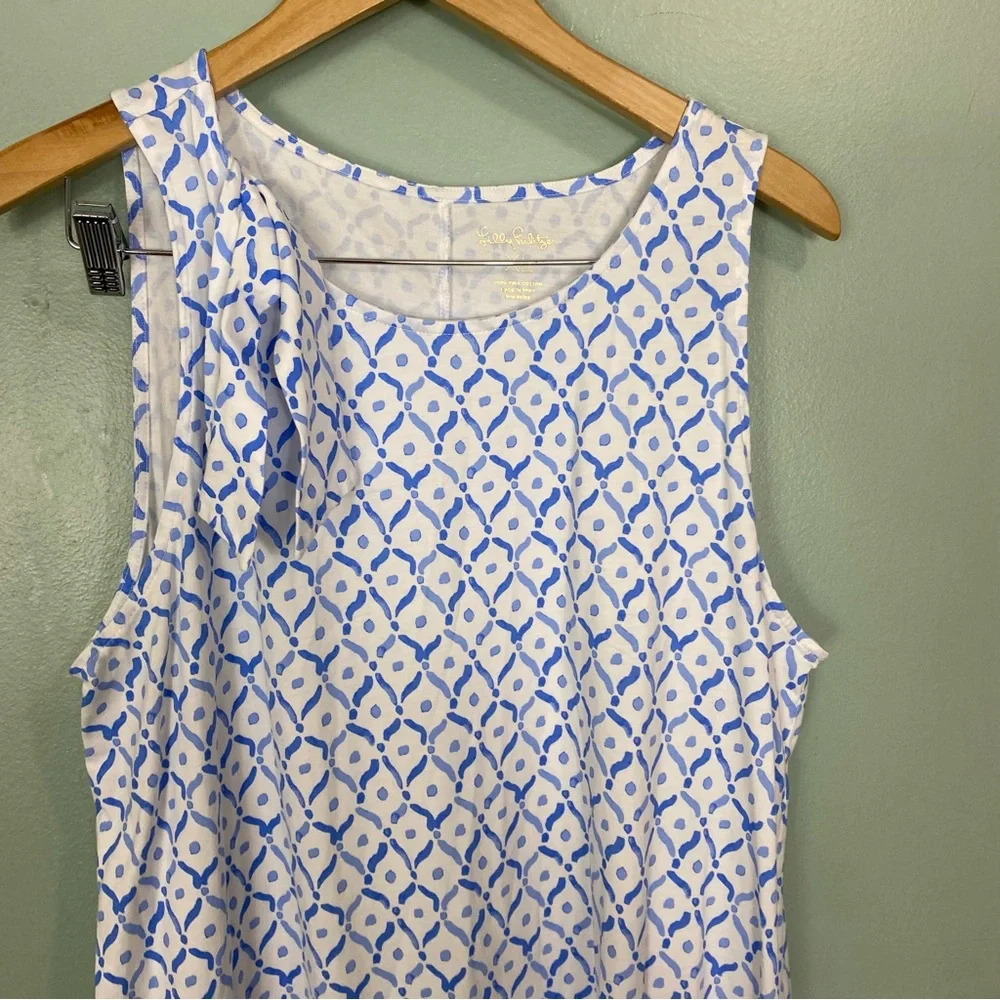 Lilly Pulitzer Luella‎ Mini Dress XL Blue White Sleeveless